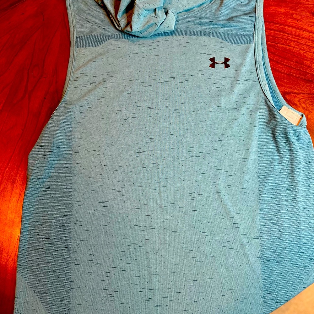Under Armour Velocity Sleeveless Teal Hoodie - Medium.